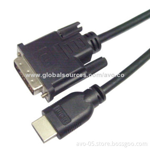 HDMI Male to DVI 18 + 1 Male Cables, HDMI V1.3 Supports 1,080P Signal Transmission